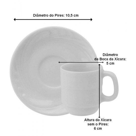 Xicara 70ml Para Café Waves Porcelana Schmidt
